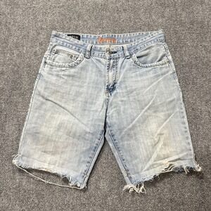 Hugo Boss Jean Shorts Men's 32 Cut Stained 100% Cotton Light Wash Y2K